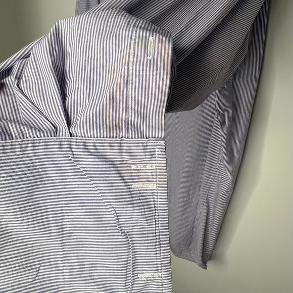 Christian Dior Vintage Purple Stripe Mens Button Down Shirt Size Large - Picture 5 of 8